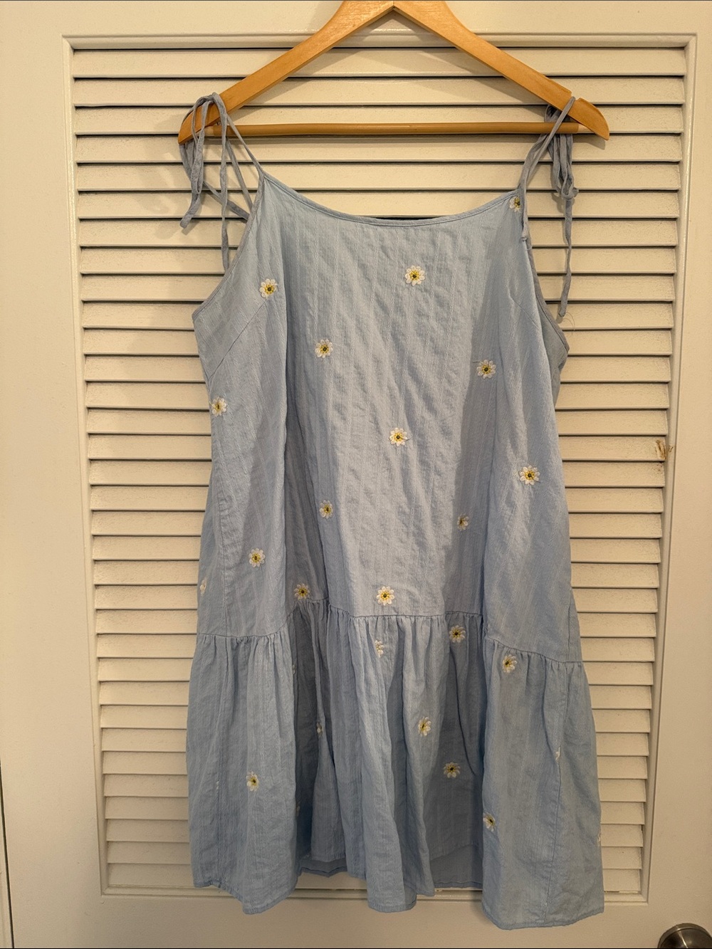 In Bloom Pale Blue Daisy Tiered Sundress
